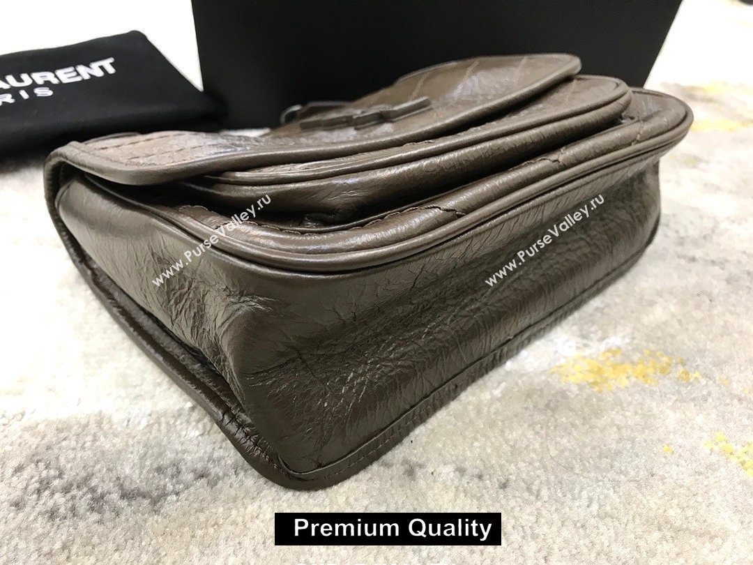 Saint Laurent Niki Baby Bag in Vintage Leather 533037 elephant gray (yida-9141)