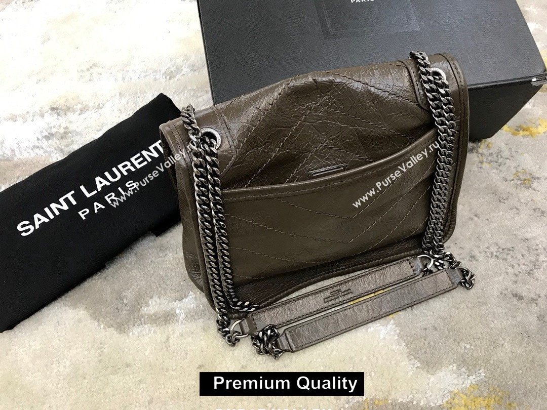 Saint Laurent Niki Baby Bag in Vintage Leather 533037 elephant gray (yida-9141)