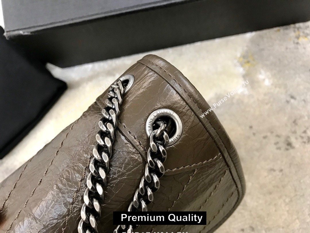 Saint Laurent Niki Baby Bag in Vintage Leather 533037 elephant gray (yida-9141)