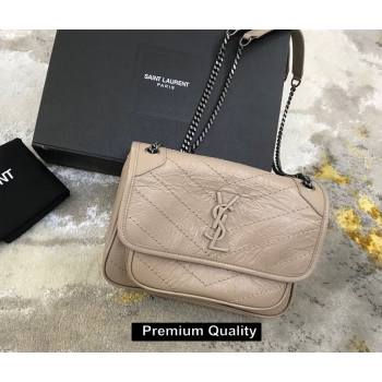 Saint Laurent Niki Baby Bag in Vintage Leather 533037 nude (yida-1325)