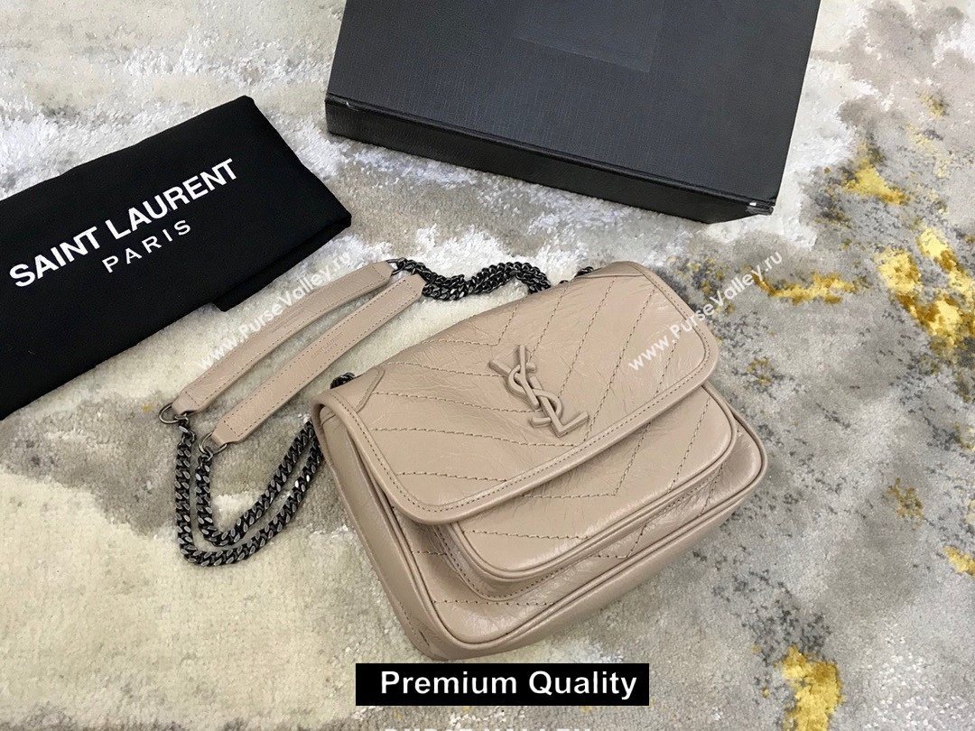 Saint Laurent Niki Baby Bag in Vintage Leather 533037 nude (yida-1325)