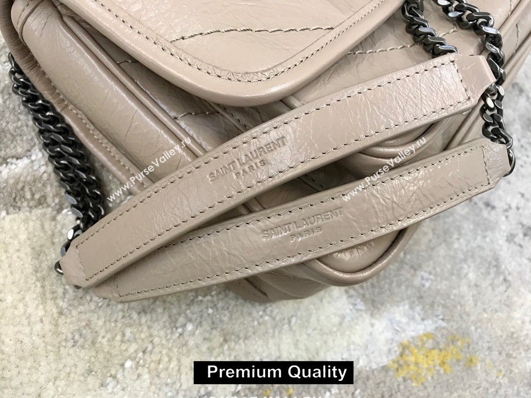 Saint Laurent Niki Baby Bag in Vintage Leather 533037 nude (yida-1325)