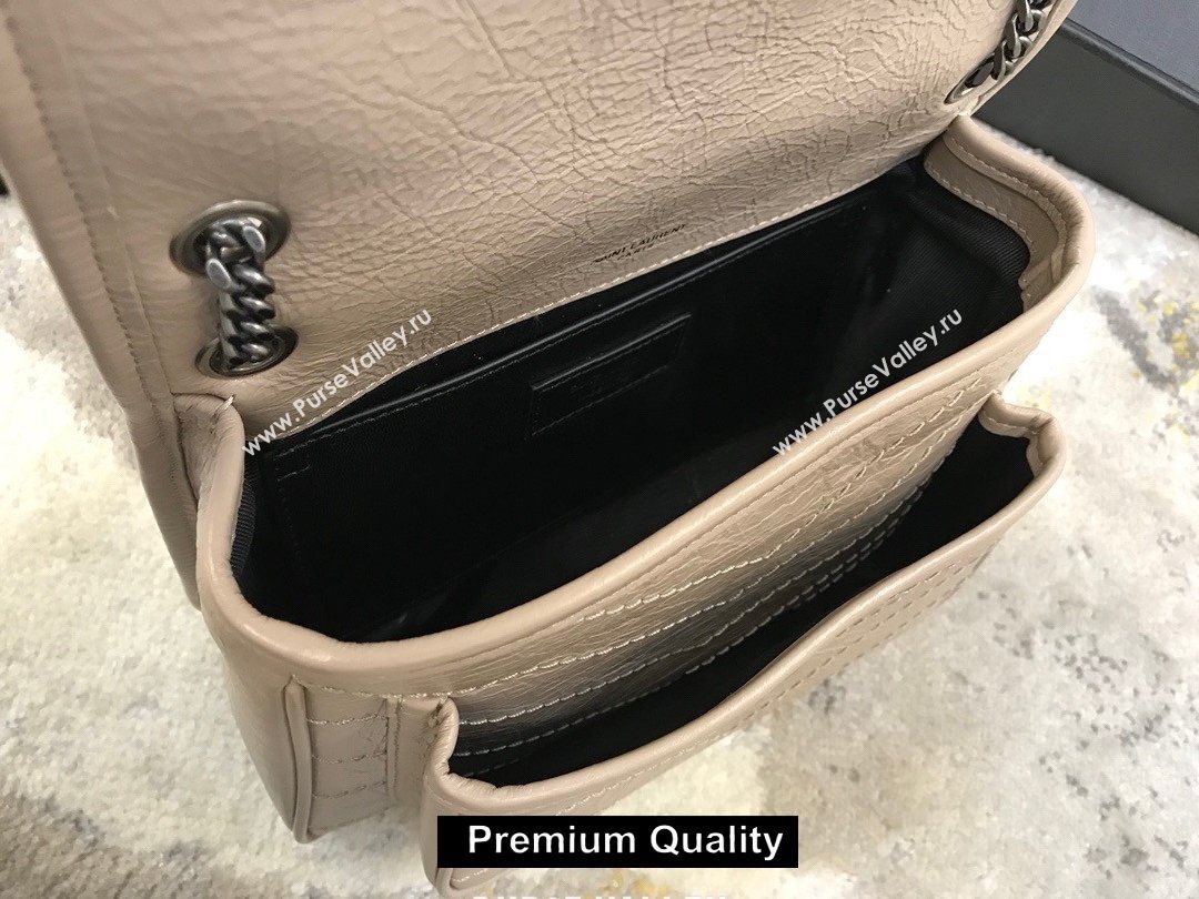 Saint Laurent Niki Baby Bag in Vintage Leather 533037 nude (yida-1325)