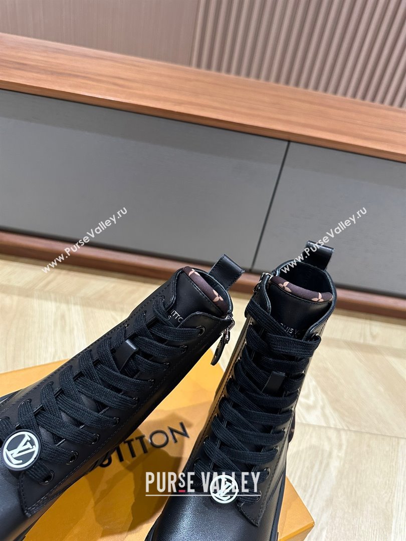 Louis Vuitton Ruby Flat Ankle Boots Calf leather Black 01 2023 (kaola-23102706)