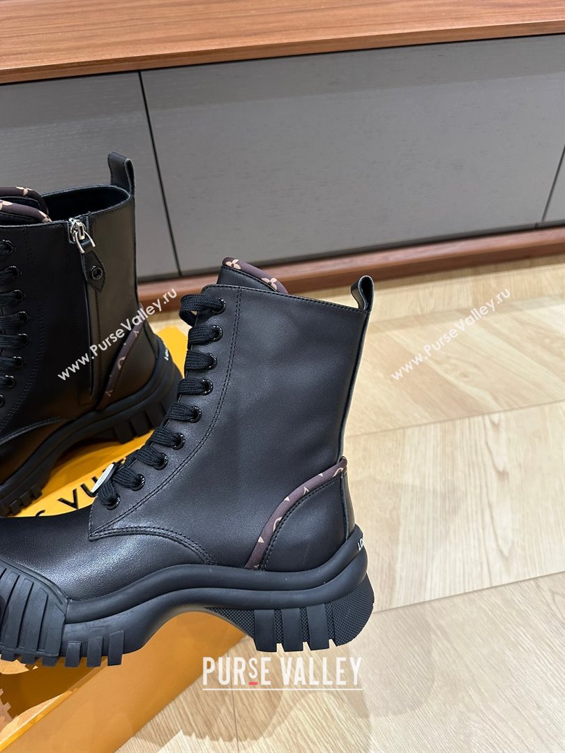 Louis Vuitton Ruby Flat Ankle Boots Calf leather Black 01 2023 (kaola-23102706)