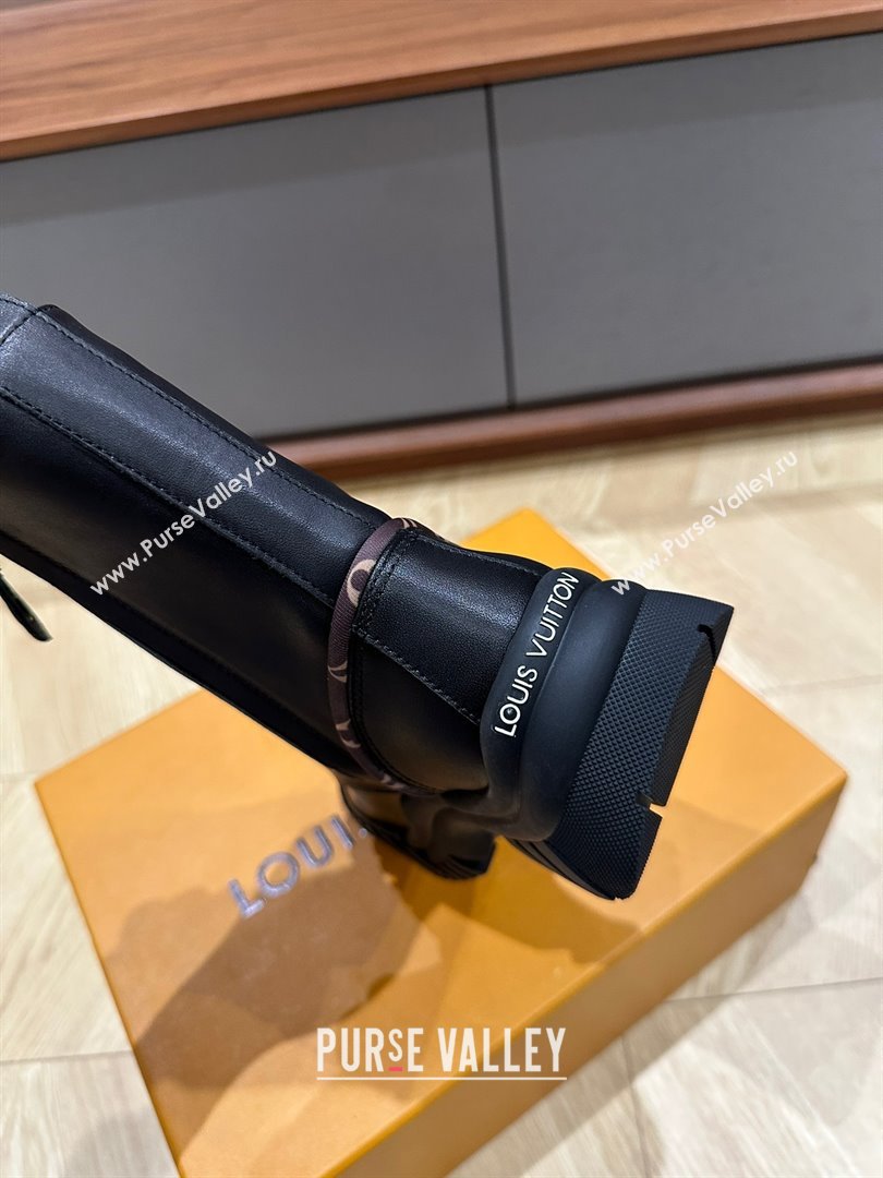 Louis Vuitton Ruby Flat Ankle Boots Calf leather Black 01 2023 (kaola-23102706)