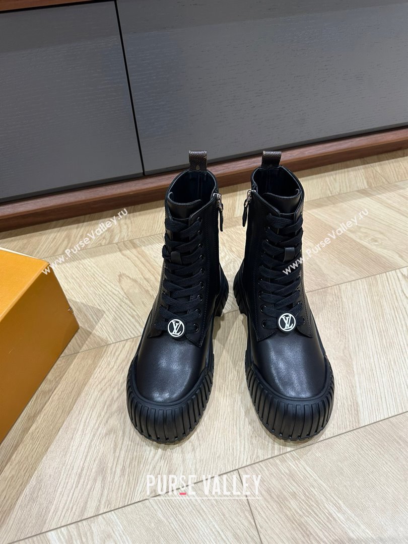 Louis Vuitton Ruby Flat Ankle Boots Calf leather Black 02 2023 (kaola-23102707)