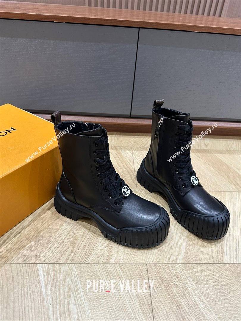 Louis Vuitton Ruby Flat Ankle Boots Calf leather Black 02 2023 (kaola-23102707)