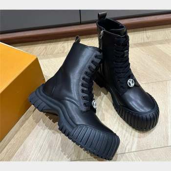 Louis Vuitton Ruby Flat Ankle Boots Calf leather Black 02 2023 (kaola-23102707)