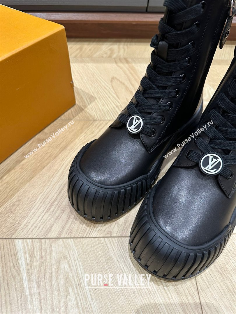 Louis Vuitton Ruby Flat Ankle Boots Calf leather Black 02 2023 (kaola-23102707)