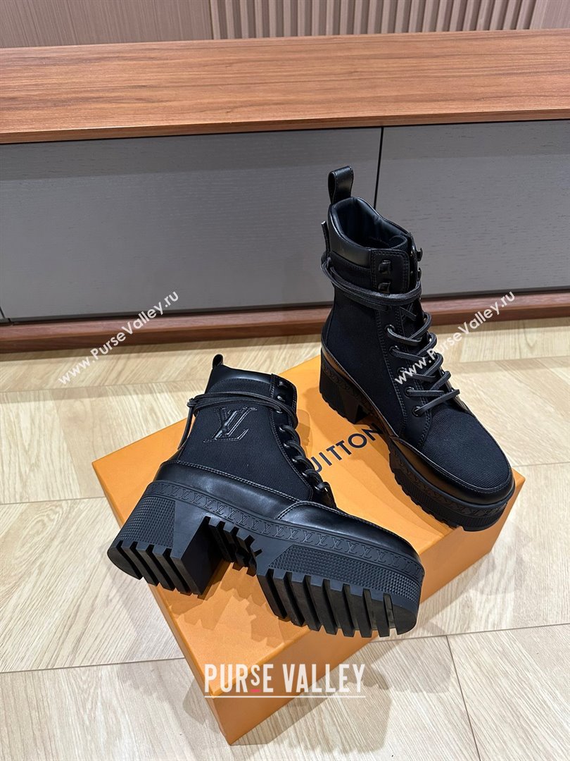 Louis Vuitton Laureate Platform Desert Boots in Textile Black 2023 (kaola-23102813)