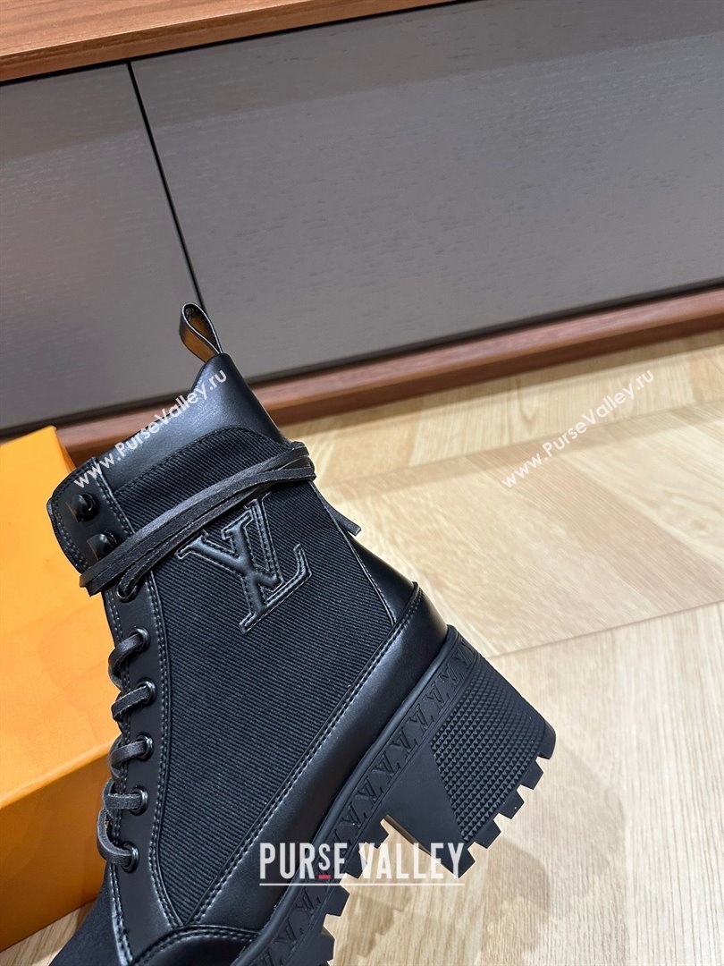 Louis Vuitton Laureate Platform Desert Boots in Textile Black 2023 (kaola-23102813)