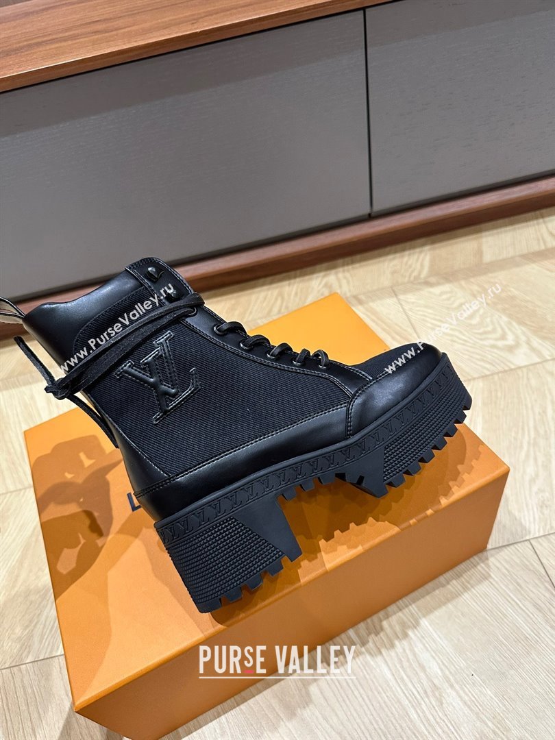 Louis Vuitton Laureate Platform Desert Boots in Textile Black 2023 (kaola-23102813)