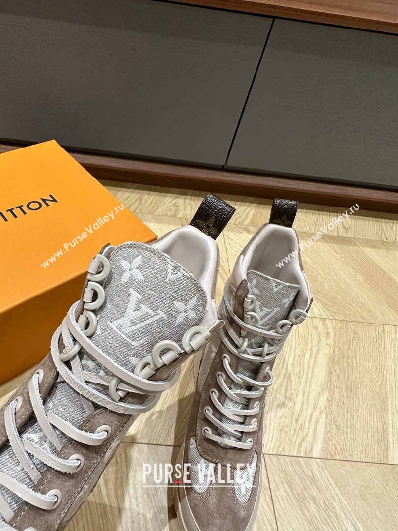 Louis Vuitton Laureate Platform Desert Boots in Monogram linen Beige 2023 (kaola-23102801)