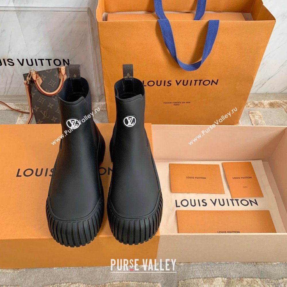 Louis Vuitton Ruby Flat Ankle Boots in Calf leather Black 2023 (kaola-23102709)