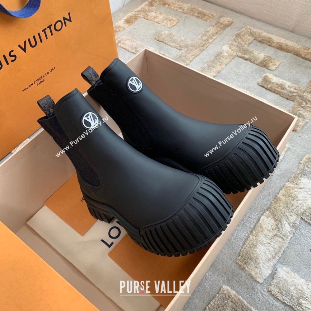 Louis Vuitton Ruby Flat Ankle Boots in Calf leather Black 2023 (kaola-23102709)