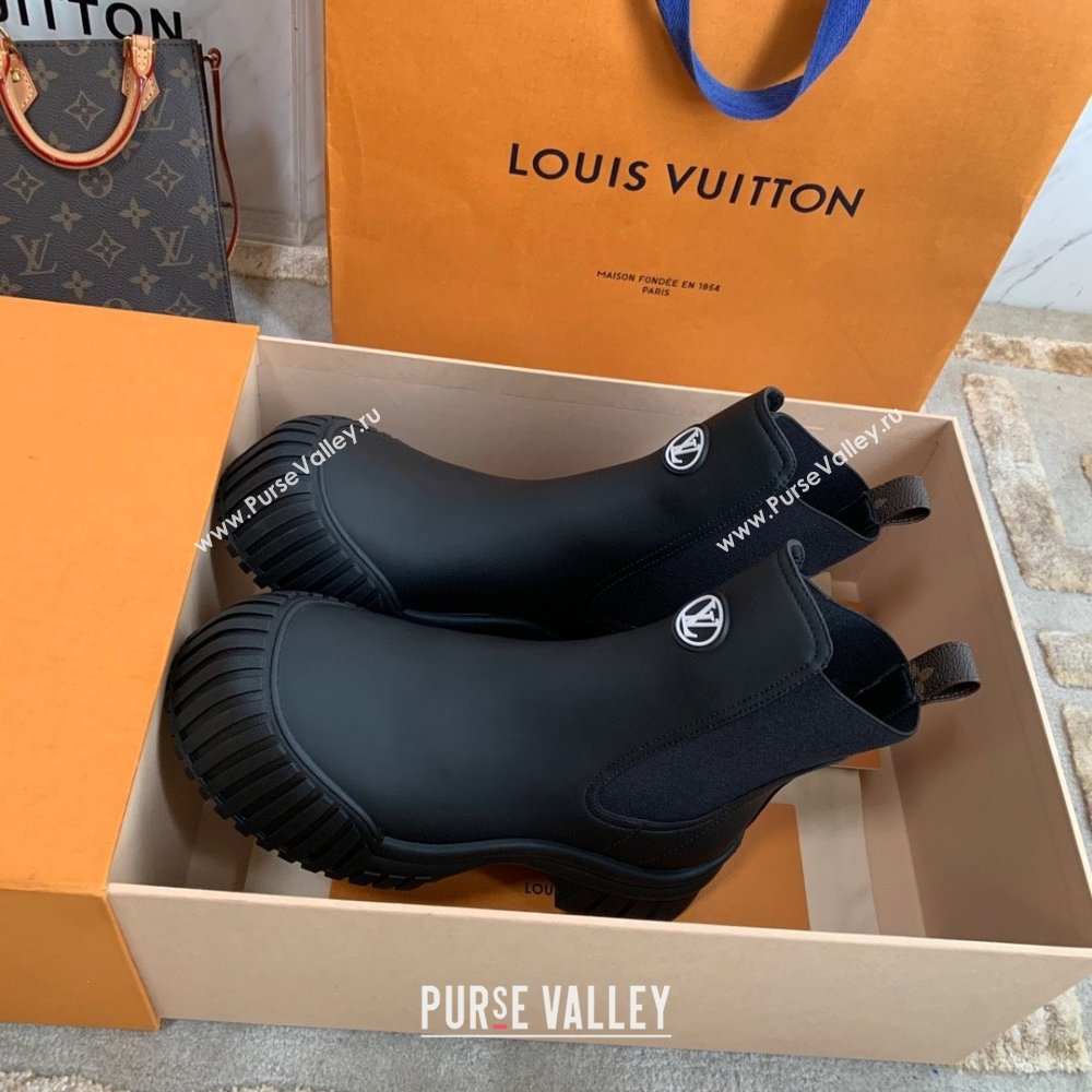 Louis Vuitton Ruby Flat Ankle Boots in Calf leather Black 2023 (kaola-23102709)