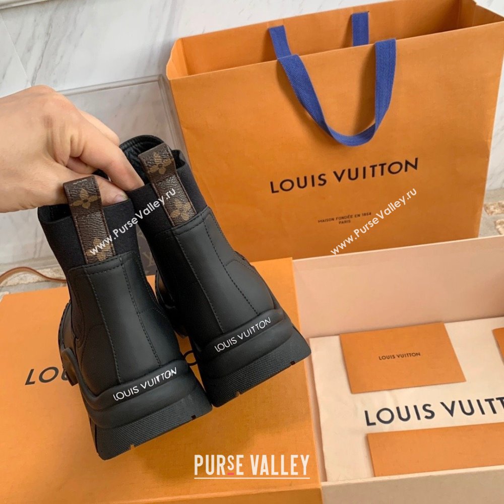 Louis Vuitton Ruby Flat Ankle Boots in Calf leather Black 2023 (kaola-23102709)