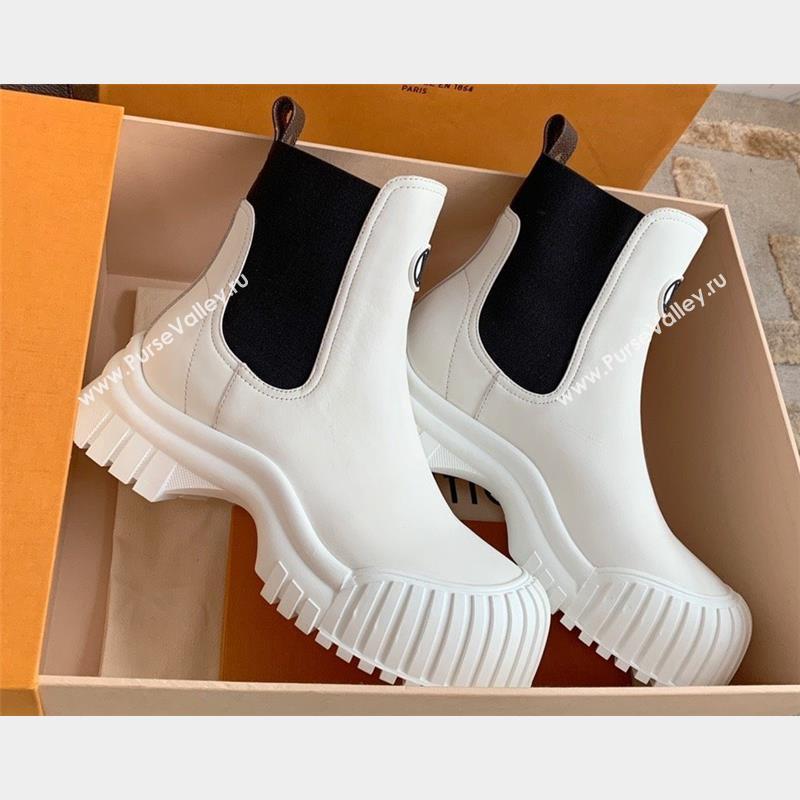 Louis Vuitton Ruby Flat Ankle Boots in Calf leather White 2023 (kaola-23102710)