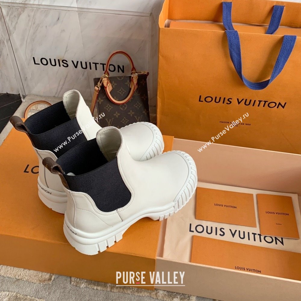 Louis Vuitton Ruby Flat Ankle Boots in Calf leather White 2023 (kaola-23102710)