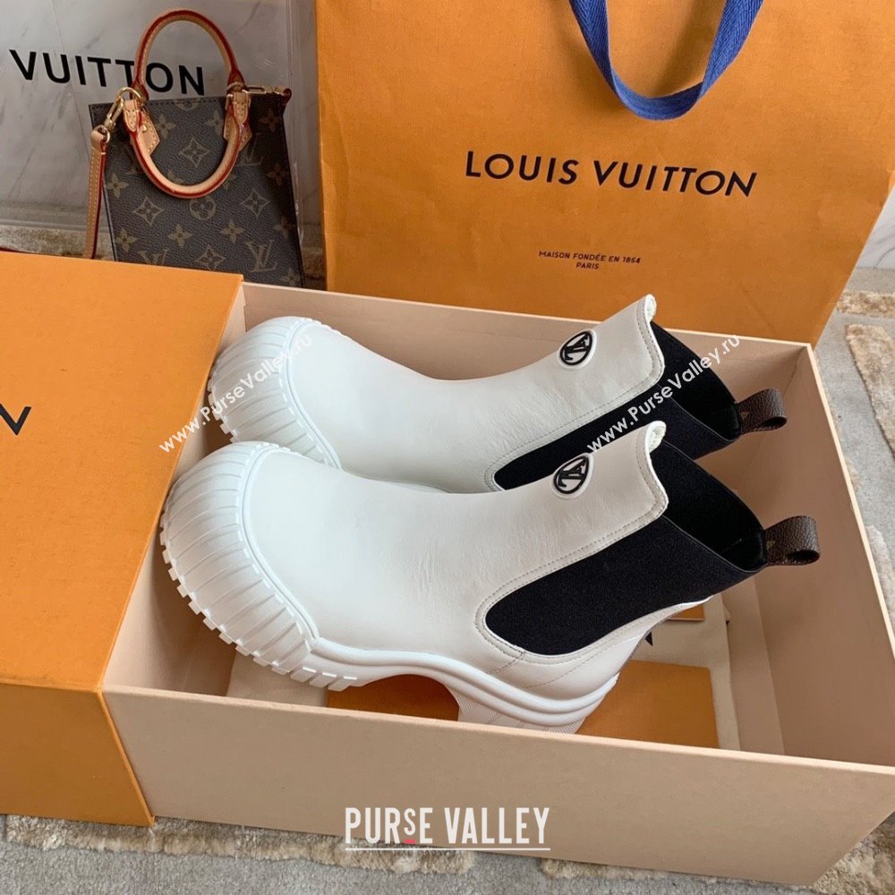 Louis Vuitton Ruby Flat Ankle Boots in Calf leather White 2023 (kaola-23102710)