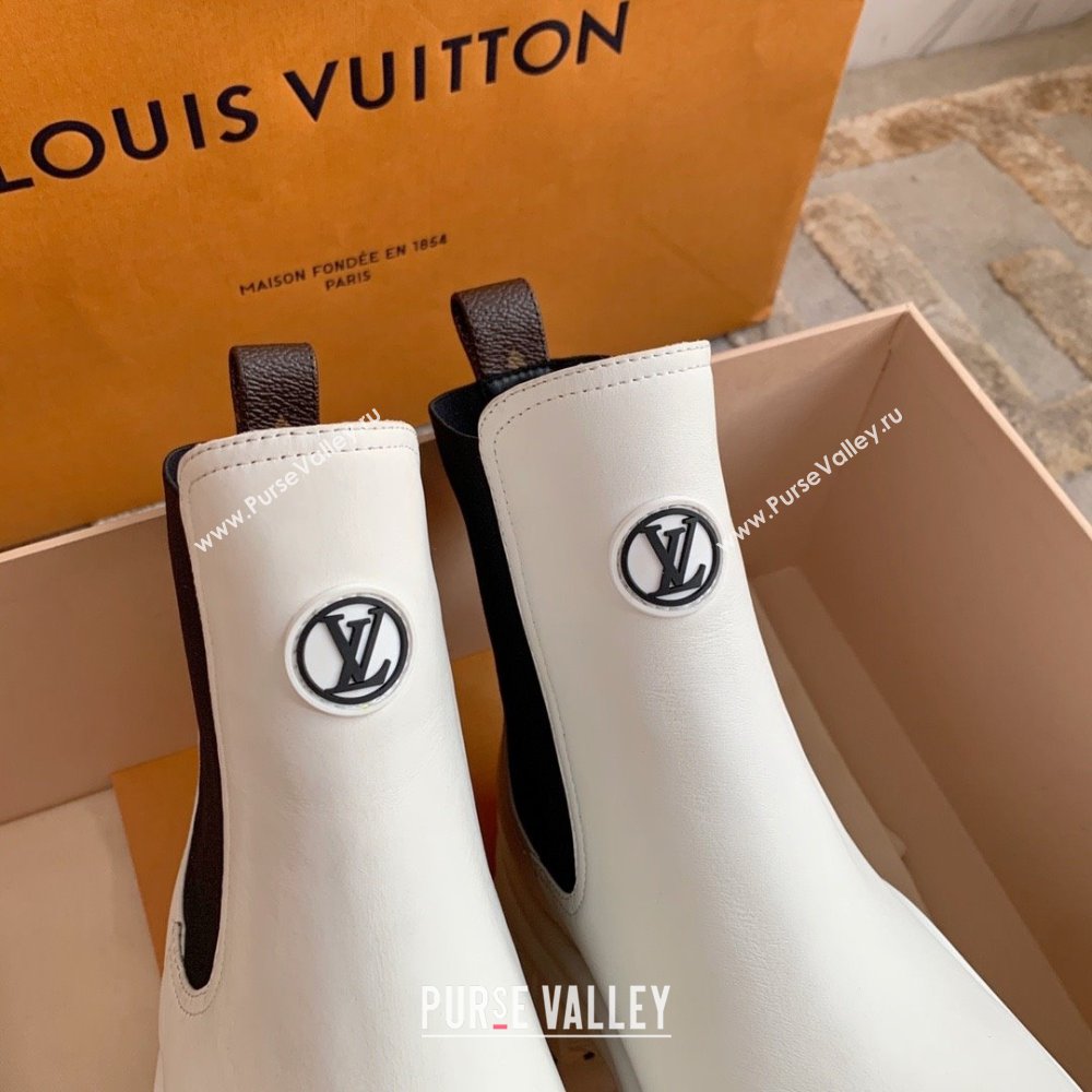 Louis Vuitton Ruby Flat Ankle Boots in Calf leather White 2023 (kaola-23102710)
