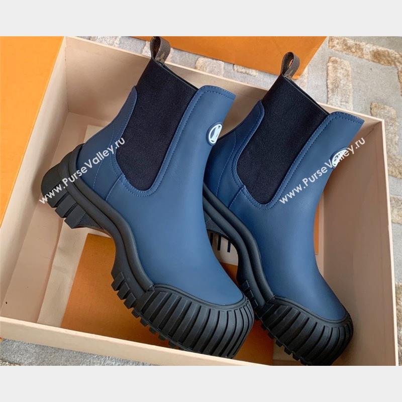 Louis Vuitton Ruby Flat Ankle Boots in Calf leather Blue 2023 (kaola-23102711)