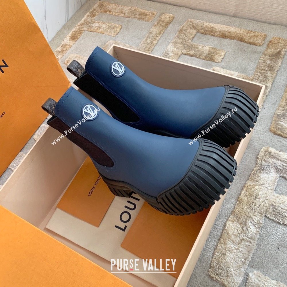 Louis Vuitton Ruby Flat Ankle Boots in Calf leather Blue 2023 (kaola-23102711)