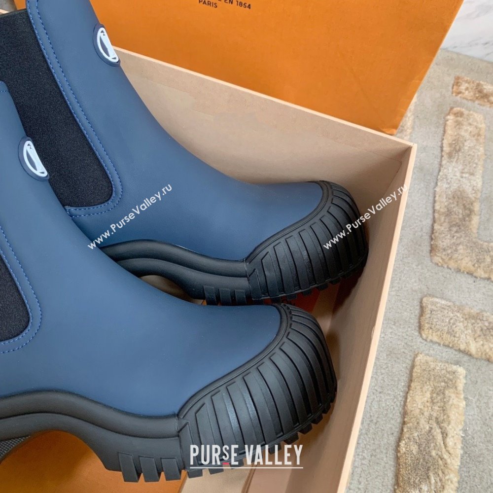 Louis Vuitton Ruby Flat Ankle Boots in Calf leather Blue 2023 (kaola-23102711)