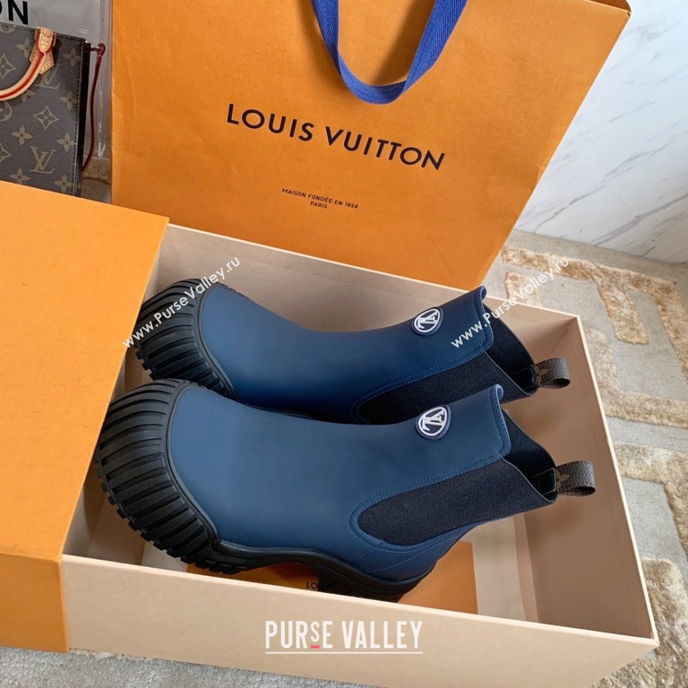 Louis Vuitton Ruby Flat Ankle Boots in Calf leather Blue 2023 (kaola-23102711)