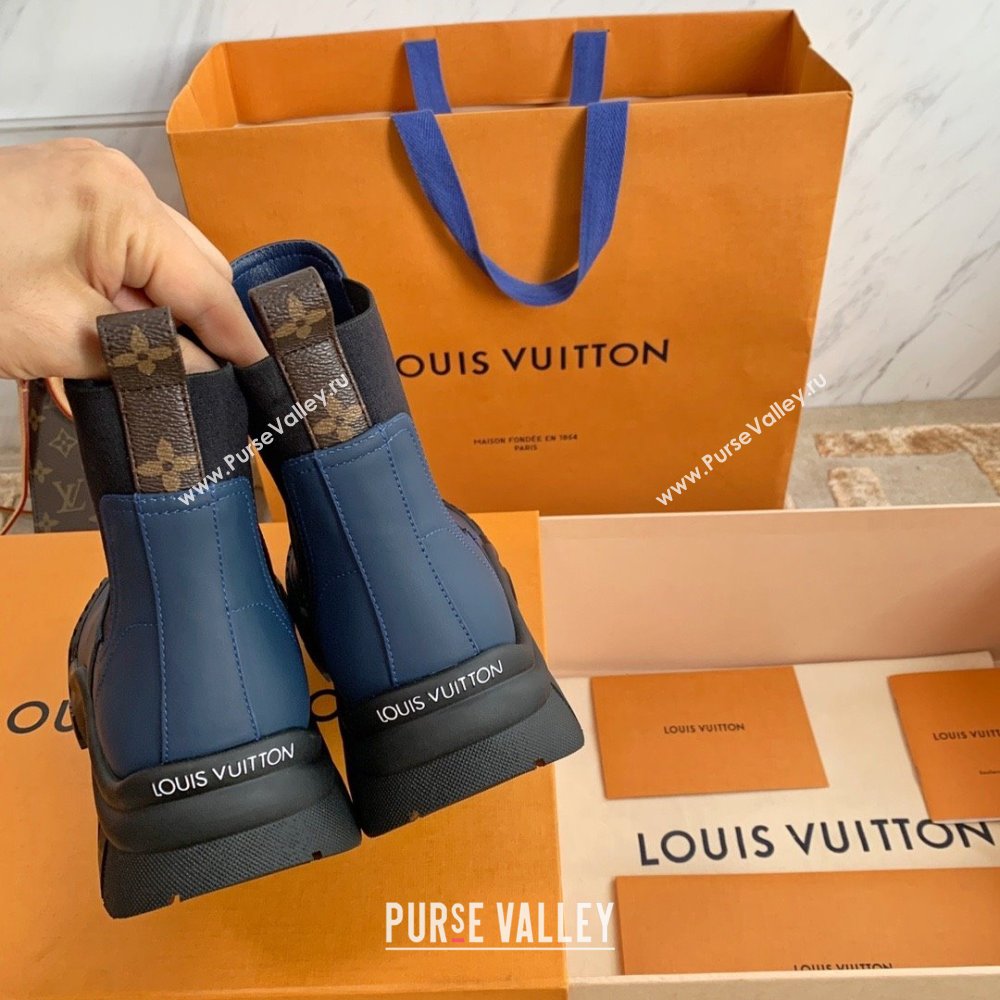 Louis Vuitton Ruby Flat Ankle Boots in Calf leather Blue 2023 (kaola-23102711)