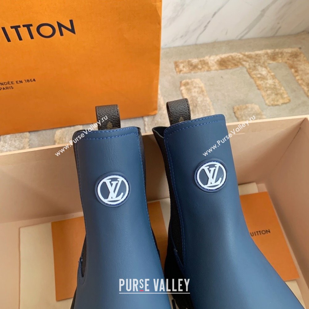 Louis Vuitton Ruby Flat Ankle Boots in Calf leather Blue 2023 (kaola-23102711)