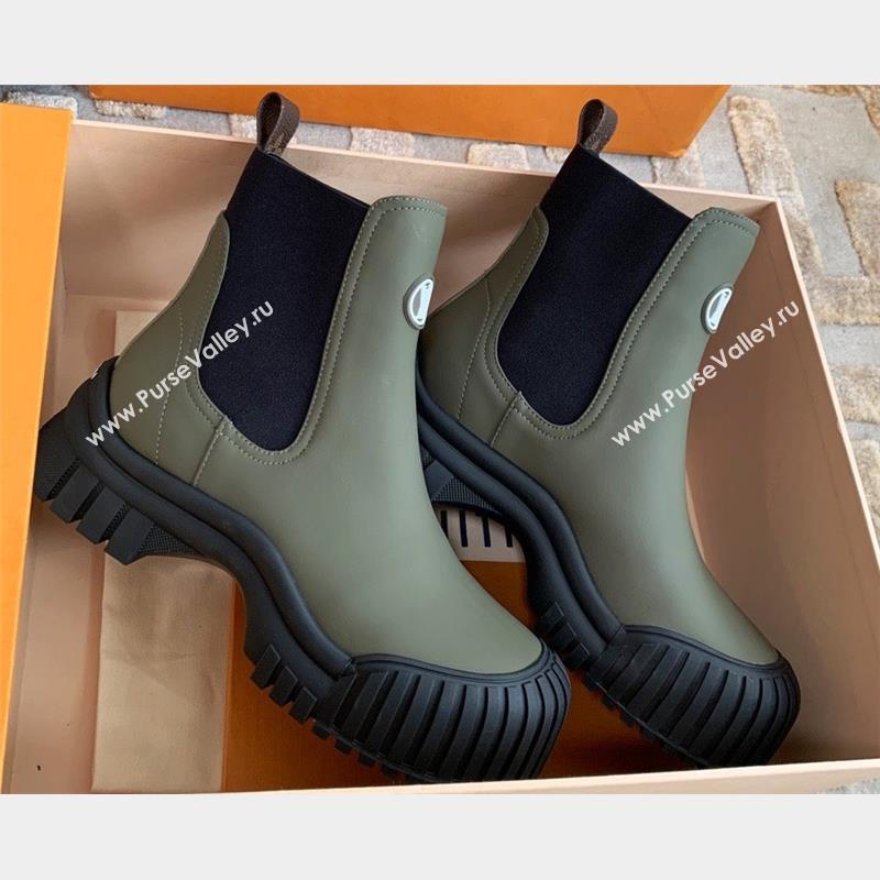 Louis Vuitton Ruby Flat Ankle Boots in Calf leather Green 2023 (kaola-23102712)