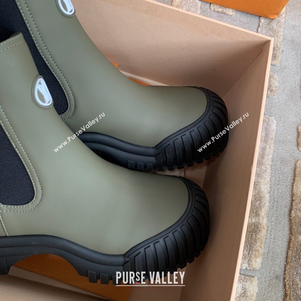 Louis Vuitton Ruby Flat Ankle Boots in Calf leather Green 2023 (kaola-23102712)