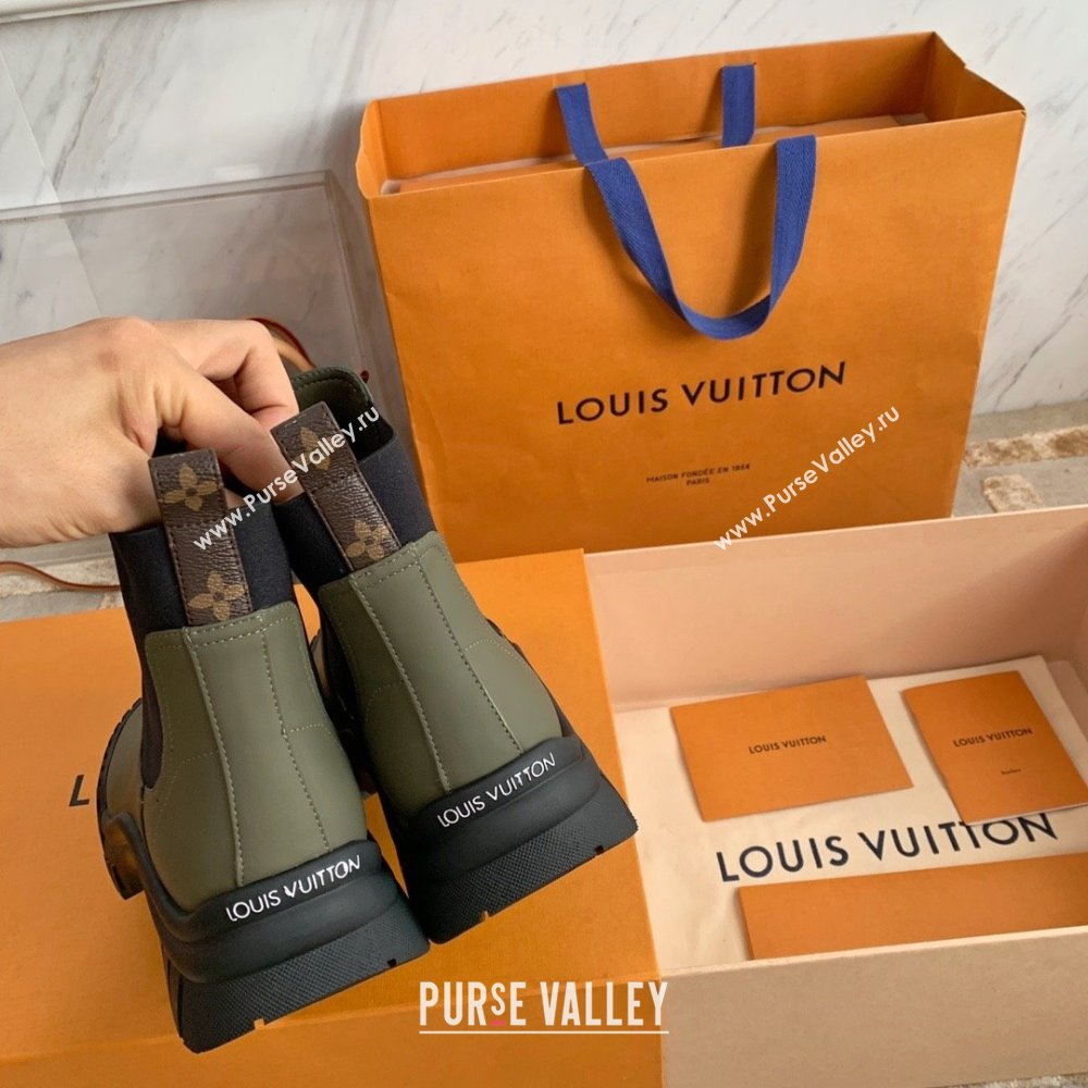 Louis Vuitton Ruby Flat Ankle Boots in Calf leather Green 2023 (kaola-23102712)