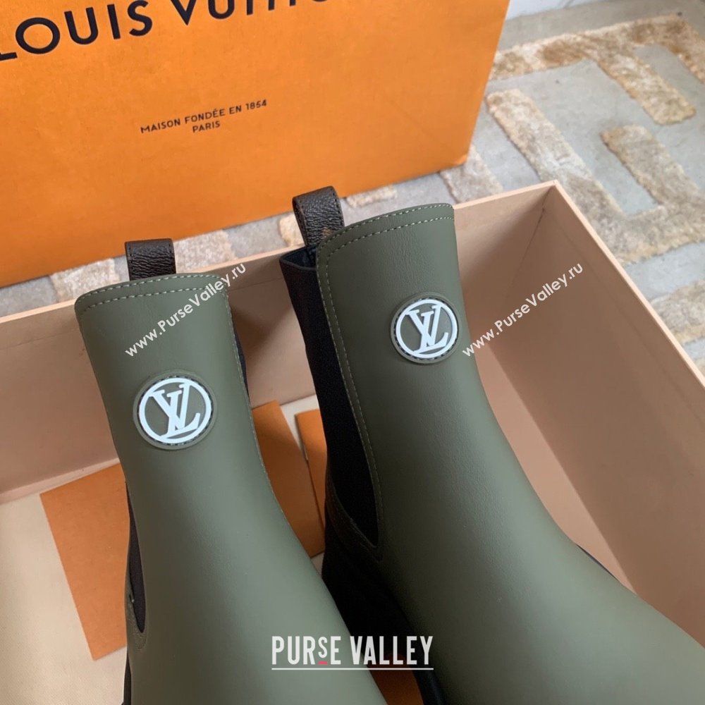 Louis Vuitton Ruby Flat Ankle Boots in Calf leather Green 2023 (kaola-23102712)