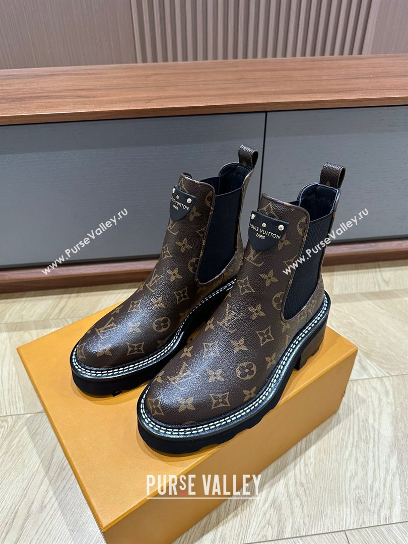 Louis Vuitton LV Beaubourg Ankle Boots 1A8QCO Monogram canvas 2023 (kaola-23102702)