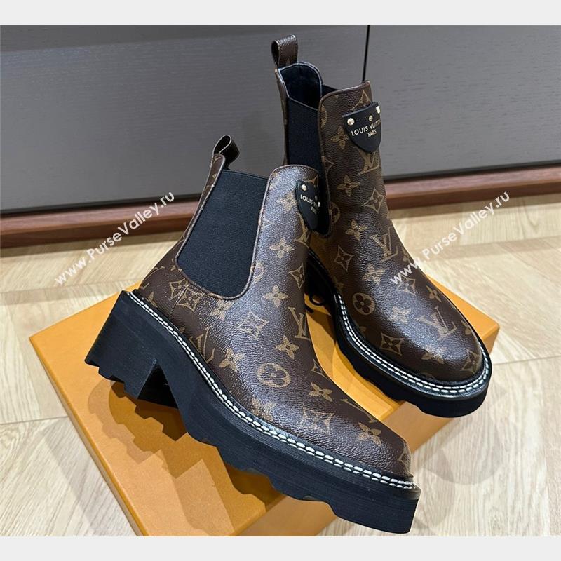 Louis Vuitton LV Beaubourg Ankle Boots 1A8QCO Monogram canvas 2023 (kaola-23102702)