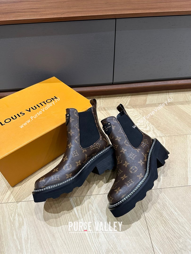 Louis Vuitton LV Beaubourg Ankle Boots 1A8QCO Monogram canvas 2023 (kaola-23102702)