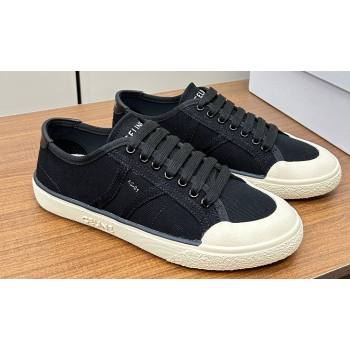 Celine AS-01 Low Lace-Up Celine Alan Women/Men Sneakers in Canvas Black 2024 (modeng-24010541)