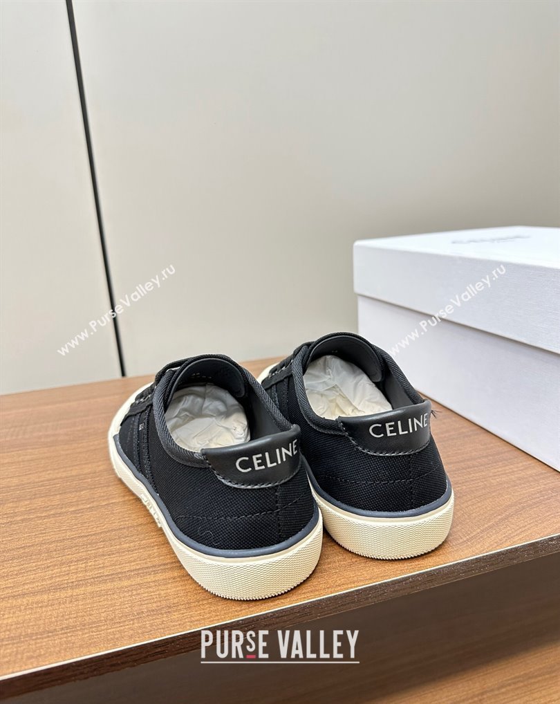 Celine AS-01 Low Lace-Up Celine Alan Women/Men Sneakers in Canvas Black 2024 (modeng-24010541)