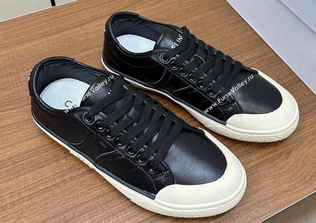 Celine AS-01 Low Lace-Up Celine Alan Women/Men Sneakers in Calfskin Black 2024 (modeng-24010542)
