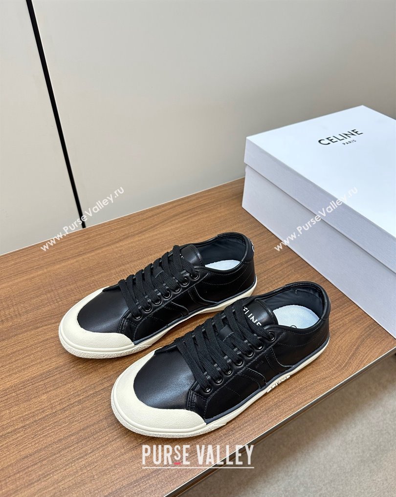Celine AS-01 Low Lace-Up Celine Alan Women/Men Sneakers in Calfskin Black 2024 (modeng-24010542)