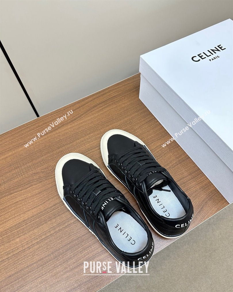 Celine AS-01 Low Lace-Up Celine Alan Women/Men Sneakers in Calfskin Black 2024 (modeng-24010542)