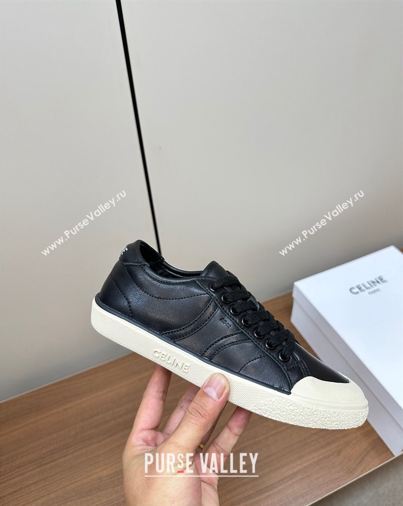 Celine AS-01 Low Lace-Up Celine Alan Women/Men Sneakers in Calfskin Black 2024 (modeng-24010542)