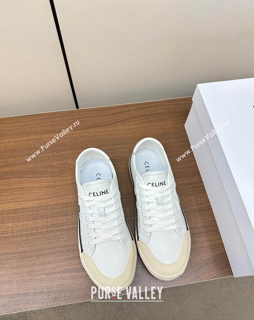 Celine AS-01 Low Lace-Up Celine Alan Women/Men Sneakers in Calfskin White 2024 (modeng-24010543)