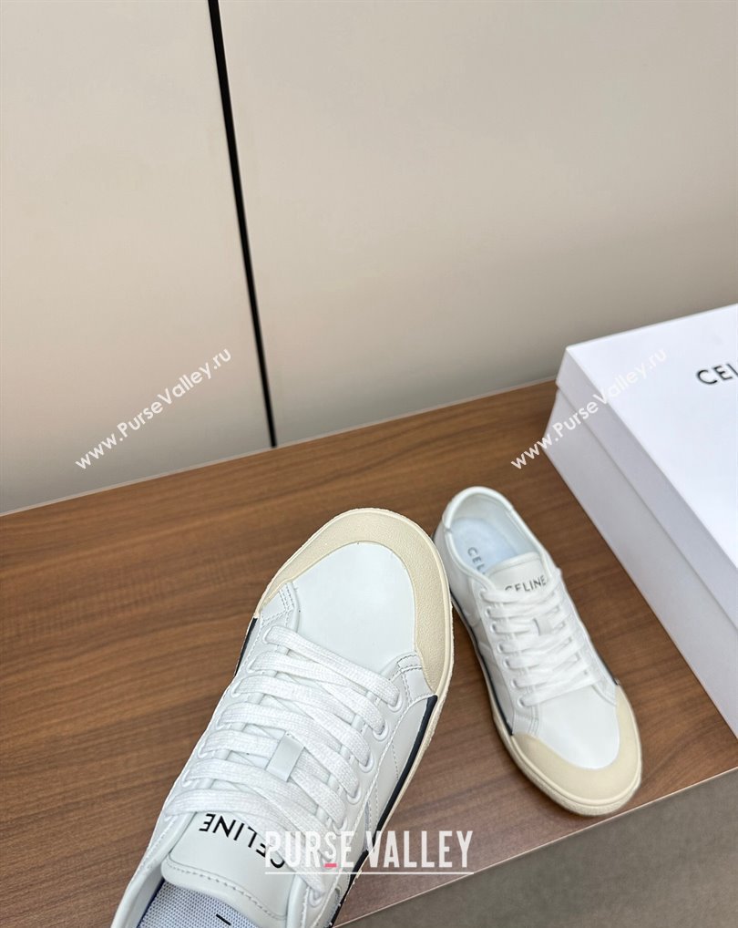 Celine AS-01 Low Lace-Up Celine Alan Women/Men Sneakers in Calfskin White 2024 (modeng-24010543)