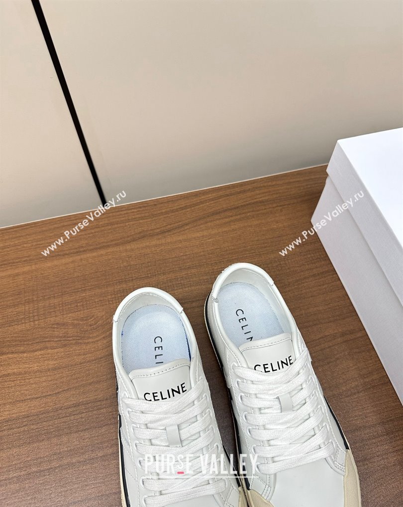 Celine AS-01 Low Lace-Up Celine Alan Women/Men Sneakers in Calfskin White 2024 (modeng-24010543)