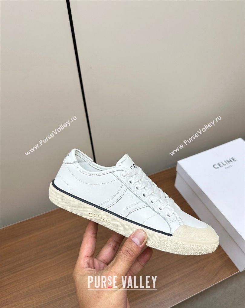 Celine AS-01 Low Lace-Up Celine Alan Women/Men Sneakers in Calfskin White 2024 (modeng-24010543)