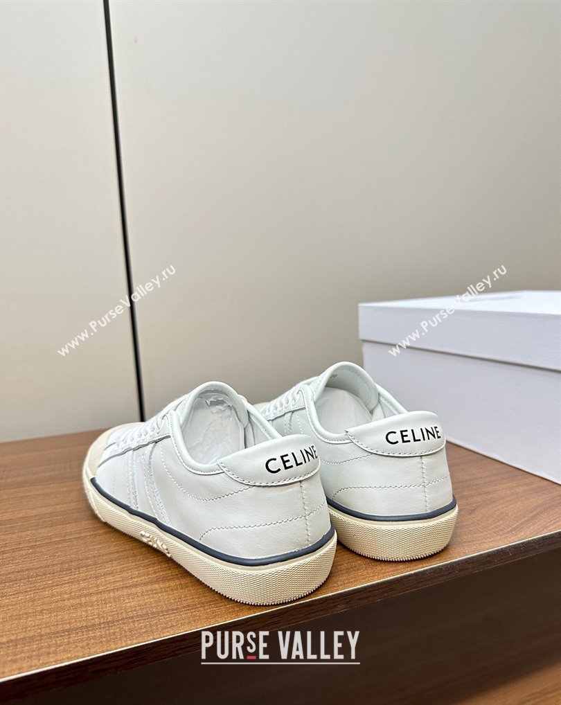 Celine AS-01 Low Lace-Up Celine Alan Women/Men Sneakers in Calfskin White 2024 (modeng-24010543)